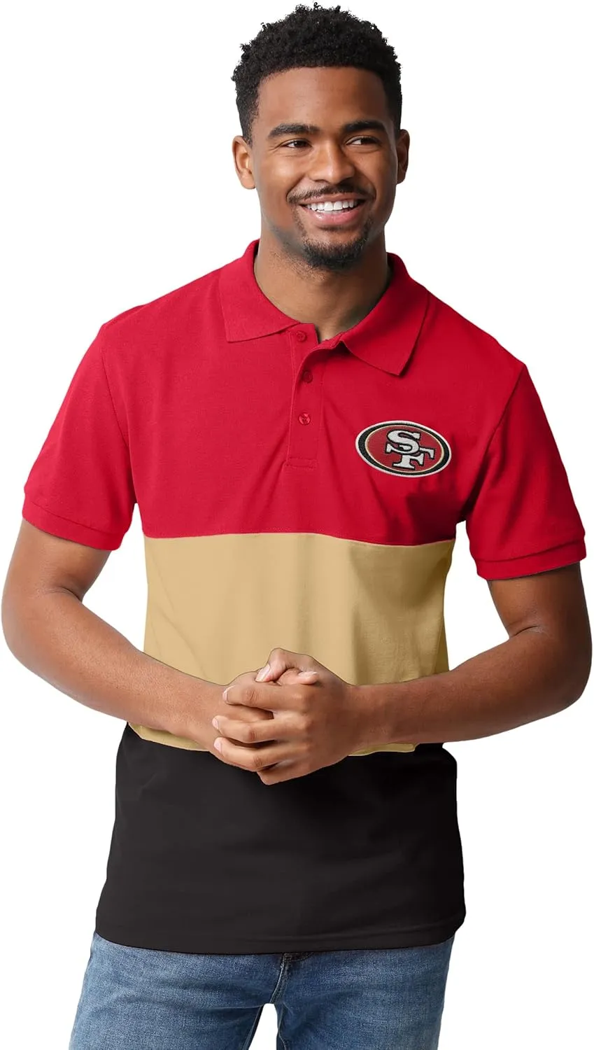 FOCO Men's NFL Team Logo Polo Short Sleeve Shirt