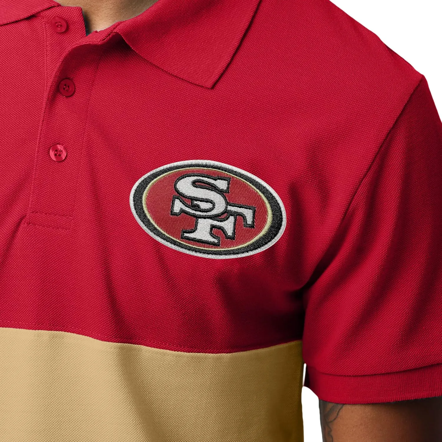 FOCO Men's NFL Team Logo Polo Short Sleeve Shirt
