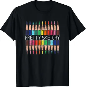 Funny Pretty Sketchy Art Lover Vintage Artist T-Shirt