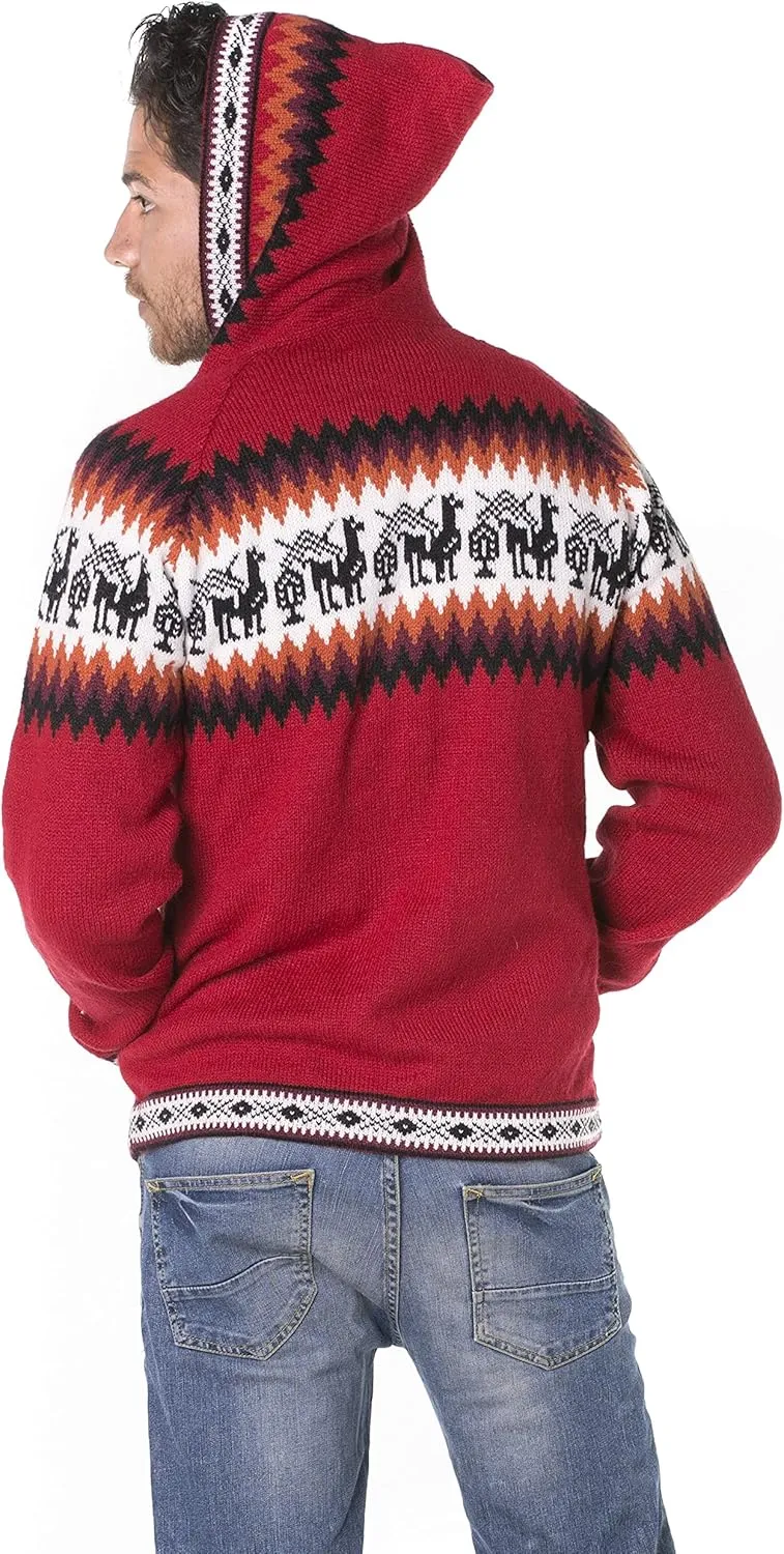 Gamboa Alpaca Cardigan Sweaters for Men Hoodie Mens Jacket Light and Softness Wool Knitted Summer Winter Hooded Sweater