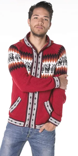 Gamboa Alpaca Cardigan Sweaters for Men Hoodie Mens Jacket Light and Softness Wool Knitted Summer Winter Hooded Sweater