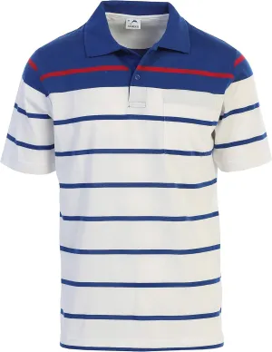 Gioberti Mens Single Stripe Polo Shirt with Pocket