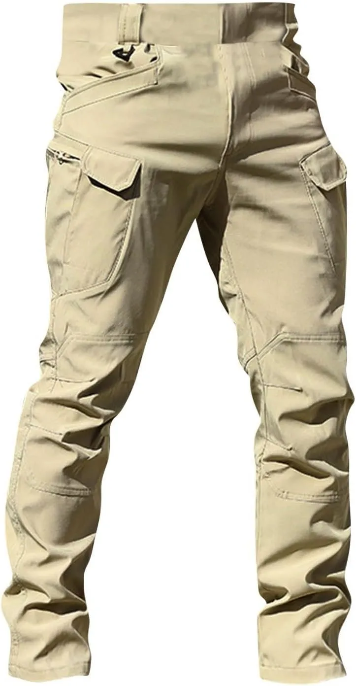 GOFULY Mens Cargo Pants Work Ripstop Stretch Construction Pants Slim Fit Casual Trousers Tall Baggy Pants with Multi Pockets