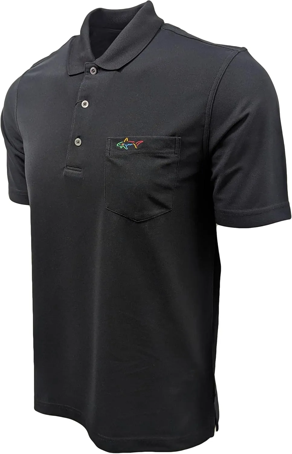 Greg Norman Men's Pique Shark Pocket Polo Shirt