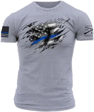 Grunt Style Still Standing Blue Line Men's T-Shirt