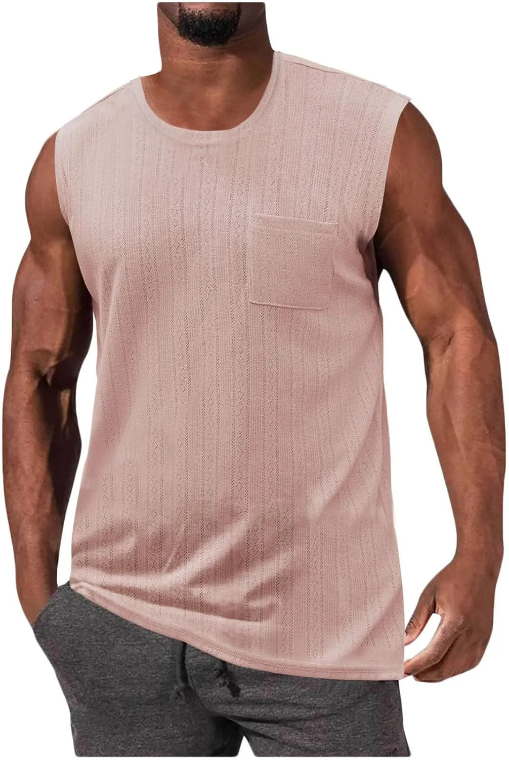 Gym Tan Tops for Men Knit Cotton Sleeveless T Shirt Summer Muscle Athletic Quick Dry Tank Top Casual Loose Shirt