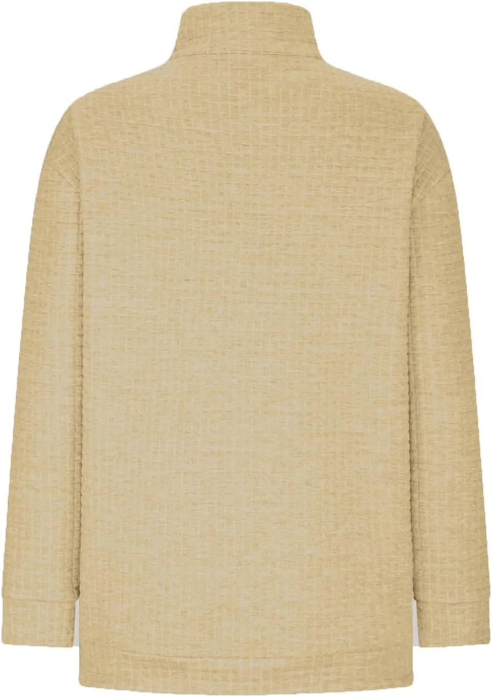 Half Zip Sweatshirt Women 1/2 Zipper Oversized Waffle Quilted Pattern Cropped Pullover Fall Winter Tops