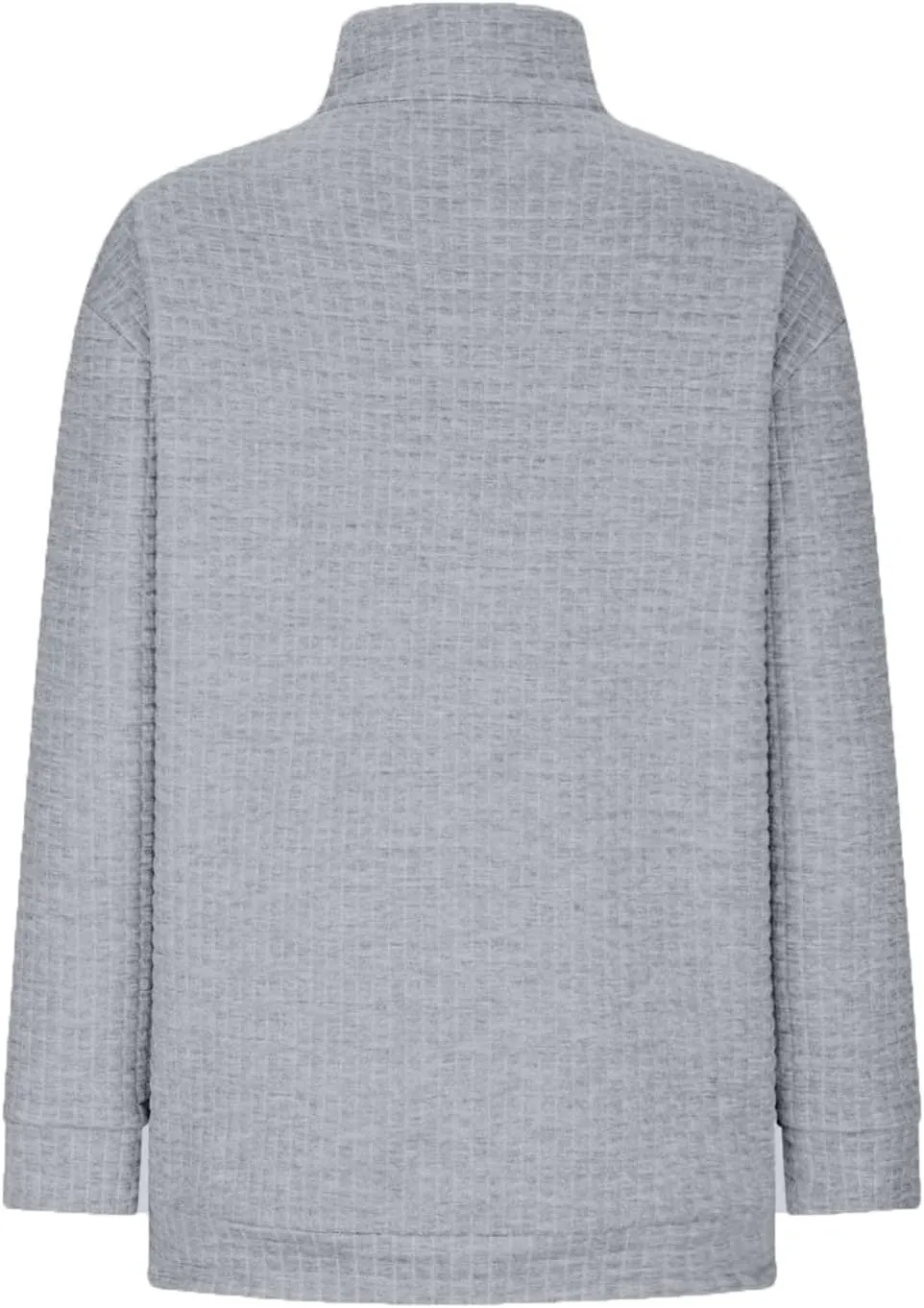 Half Zip Sweatshirt Women 1/2 Zipper Oversized Waffle Quilted Pattern Cropped Pullover Fall Winter Tops