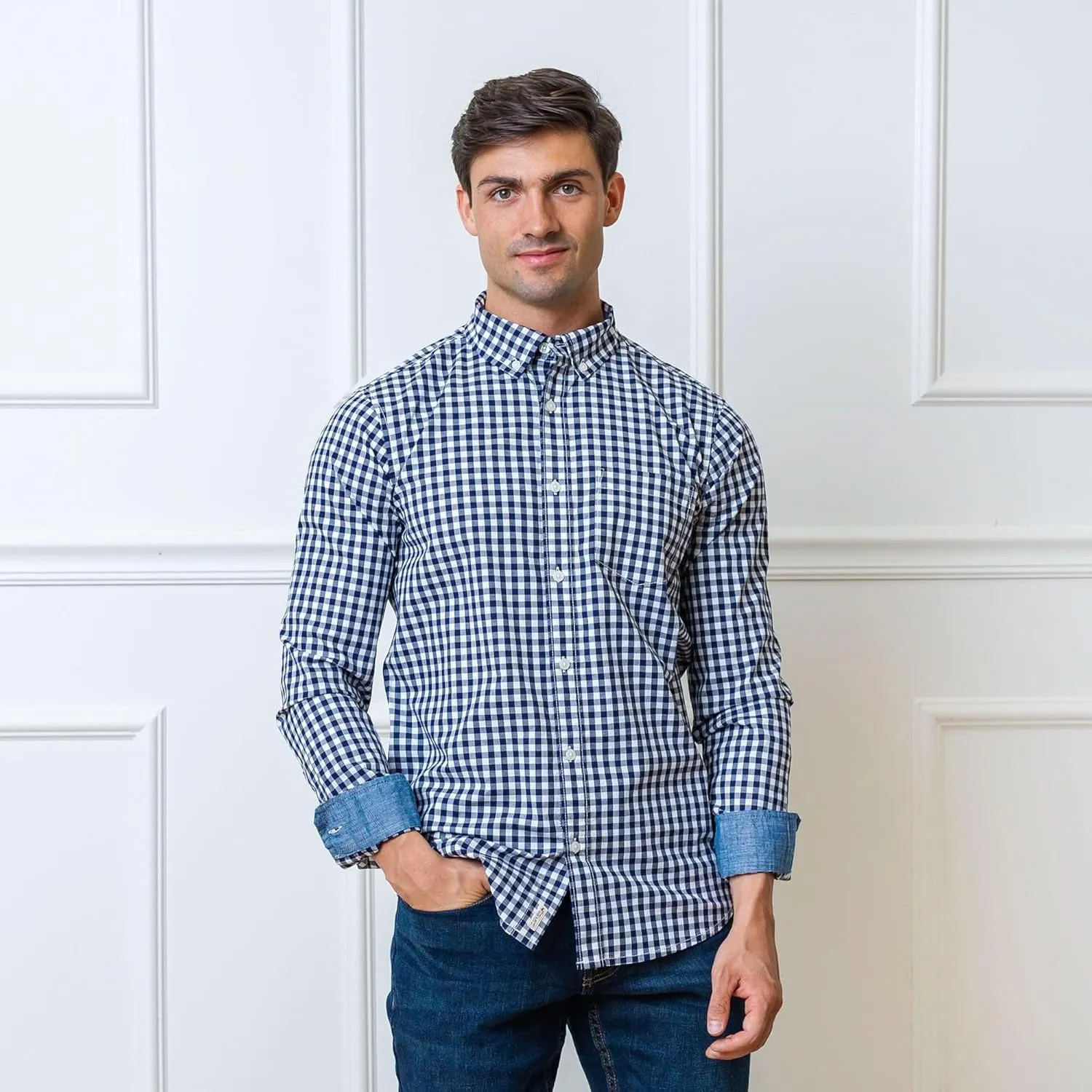 Hope & Henry Men's Long Sleeve Poplin Button Down Shirt