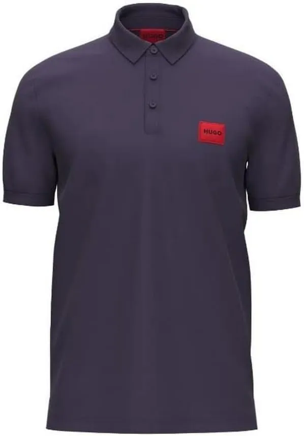 HUGO Men's Slim Fit Square Logo Jersey Polo Shirt