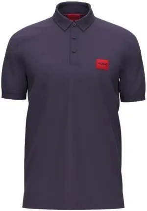 HUGO Men's Slim Fit Square Logo Jersey Polo Shirt