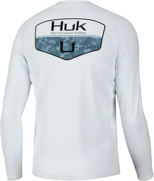 HUK Men's Pursuit Pattern Crew Sleeve, Performance Shirt