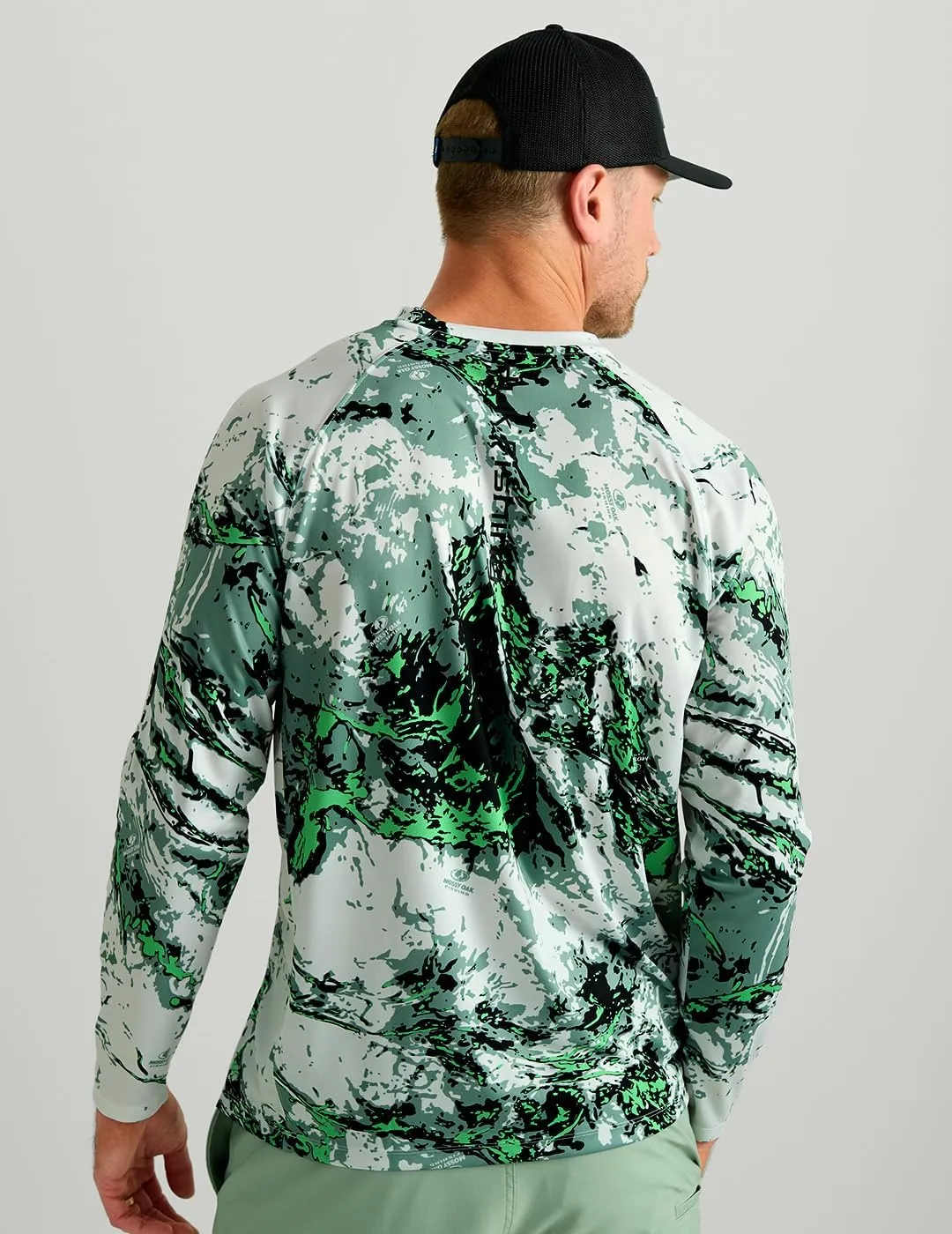 HUK Men's Pursuit Pattern Crew Sleeve, Performance Shirt