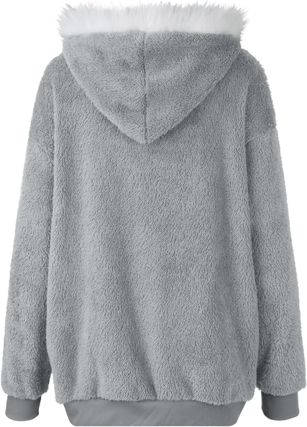 HXHYQKP Womens Fleece Zip Up Jacket Winter Coats Plus Size Jacket Hoodies Plush Warm Fuzzy Coat with Pockets