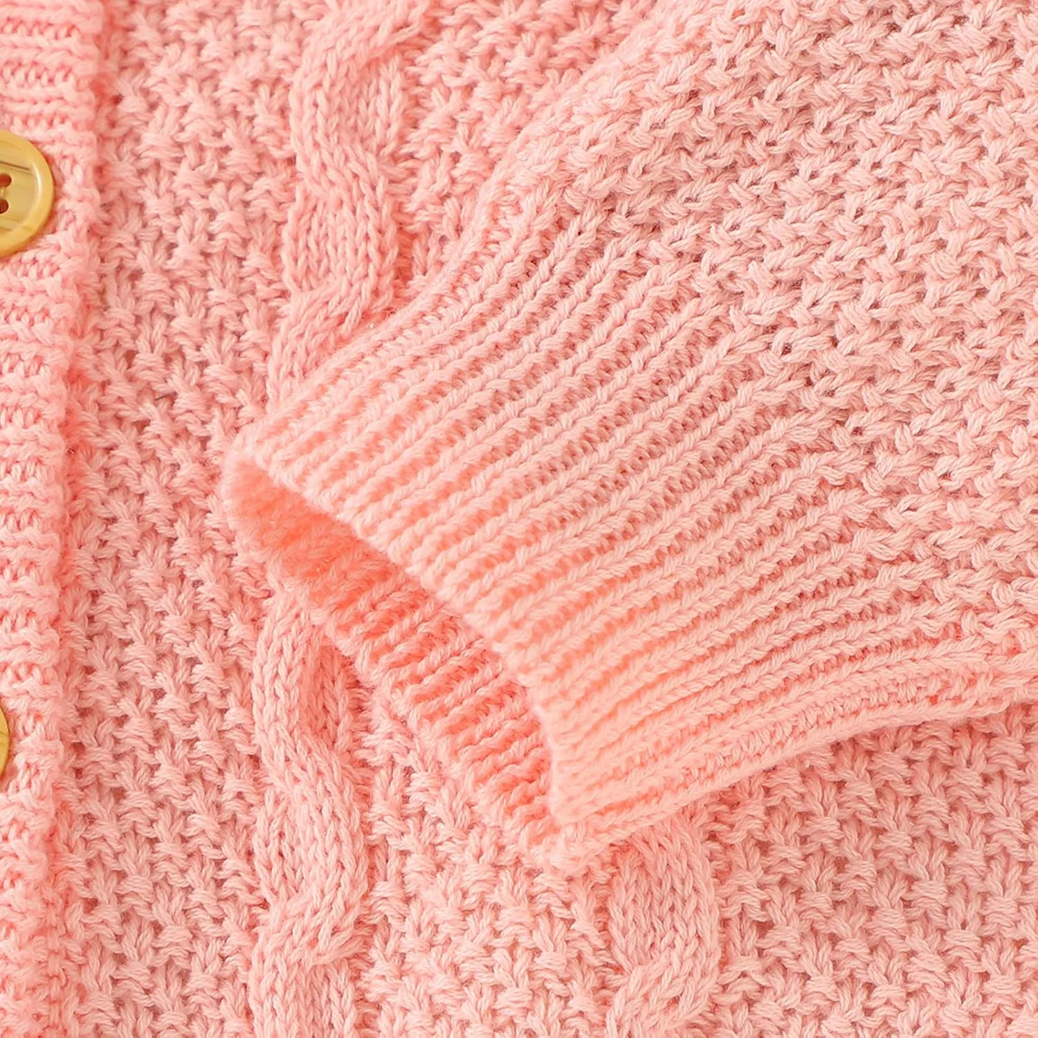 Infant Baby Boy Girl Long Sleeve Knitted Sweater Button Cardigan Coat Twist Knitwear Jacket Winter Warm Clothes