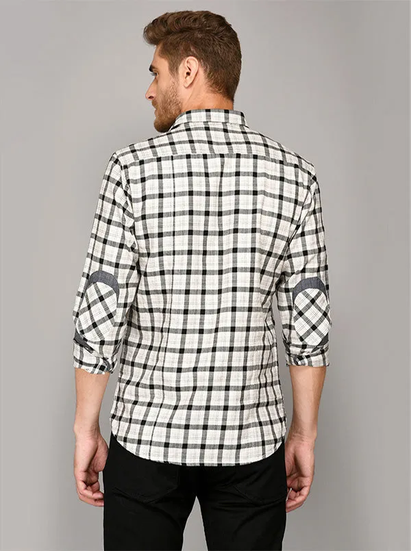 JadeBlue Black & White Checkered Short Kurta