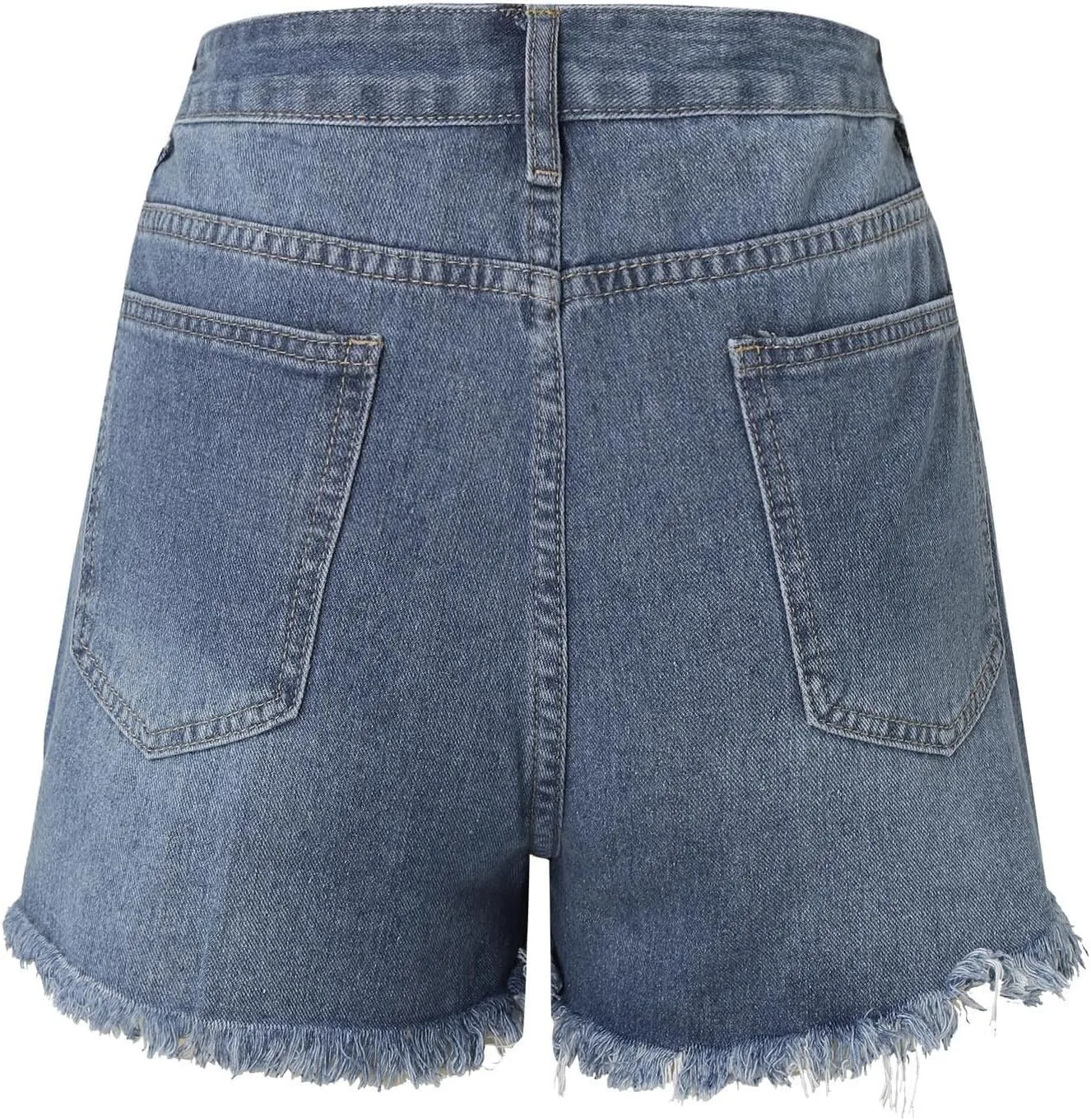 Jean Shorts for Women High Waisted Stretchy Distressed Denim Shorts Ripped Frayed Raw Hem Summer Casual Short Pants