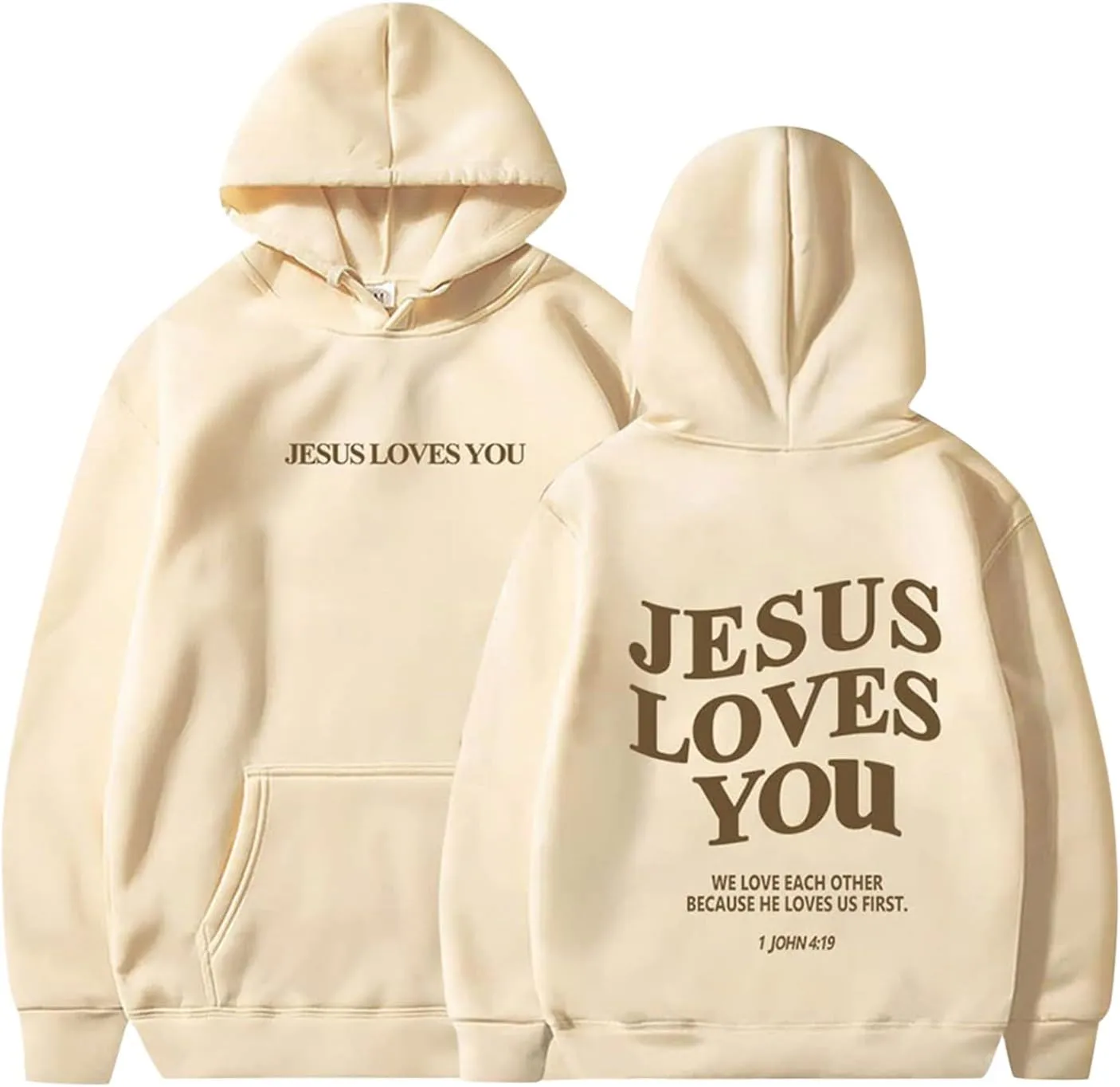 Jesus Loves You Hoodie Women Oversized Christian Hoodies Pullover Faith Jesus Sweatshirt Letter Graphic Hoodies Sweatshirts