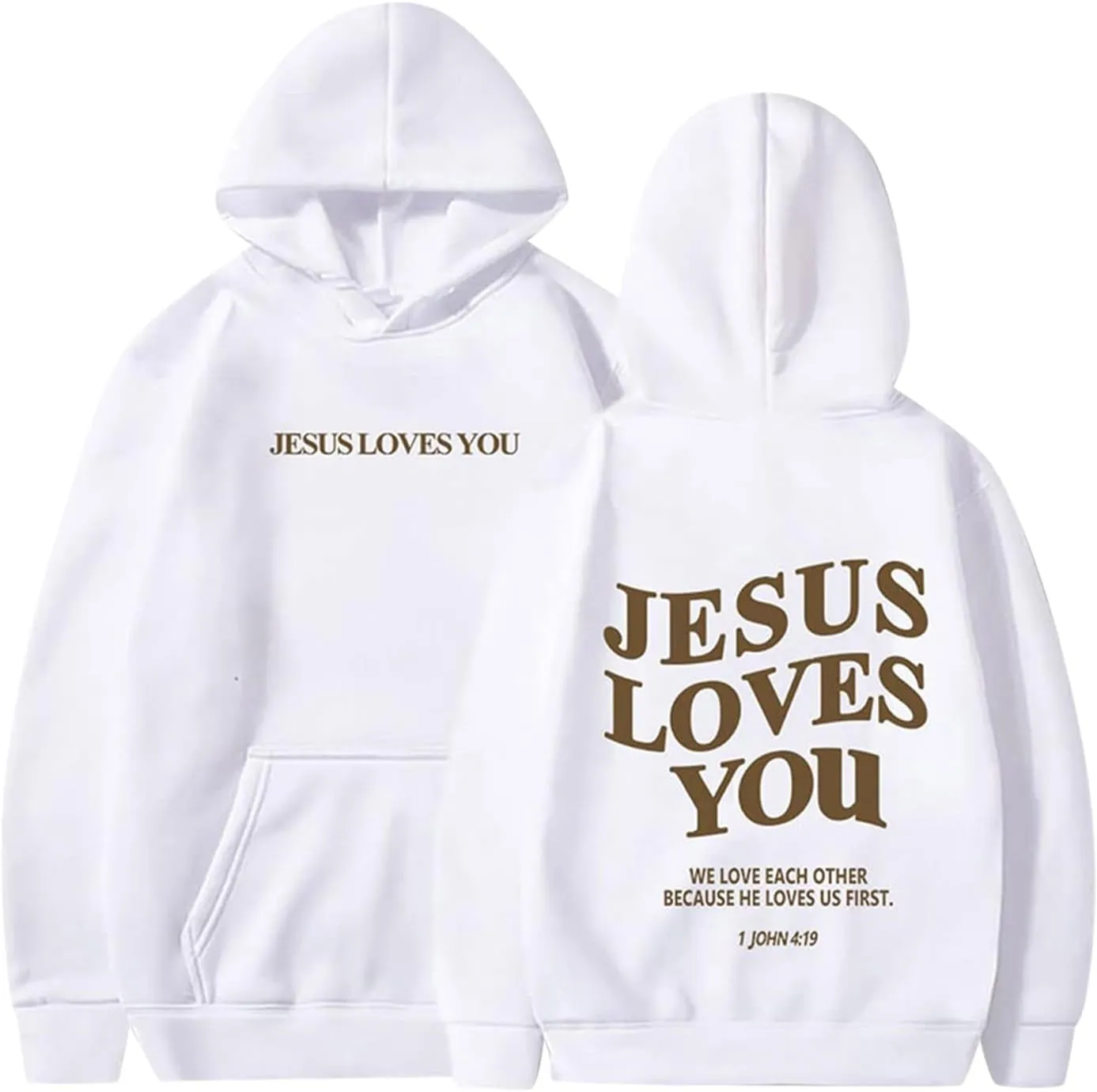 Jesus Loves You Hoodie Women Oversized Christian Hoodies Pullover Faith Jesus Sweatshirt Letter Graphic Hoodies Sweatshirts