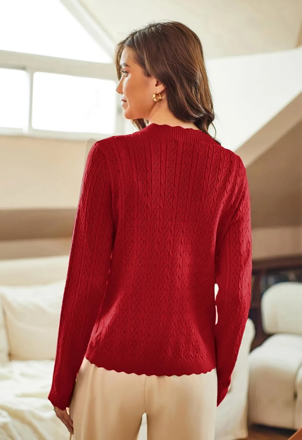 KANCY KOLE Women's 2025 Long Sleeve Cropped Cardigan Sweaters Lightweight Crochet Button Down Cardigan Shrugs for Dresses