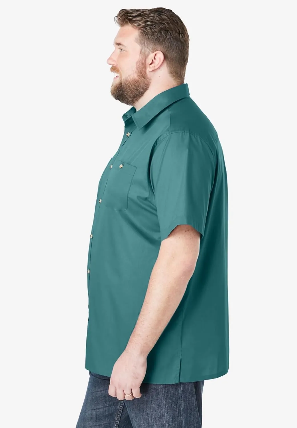 KingSize Men's Big & Tall Short-Sleeve Pocket Sport Shirt