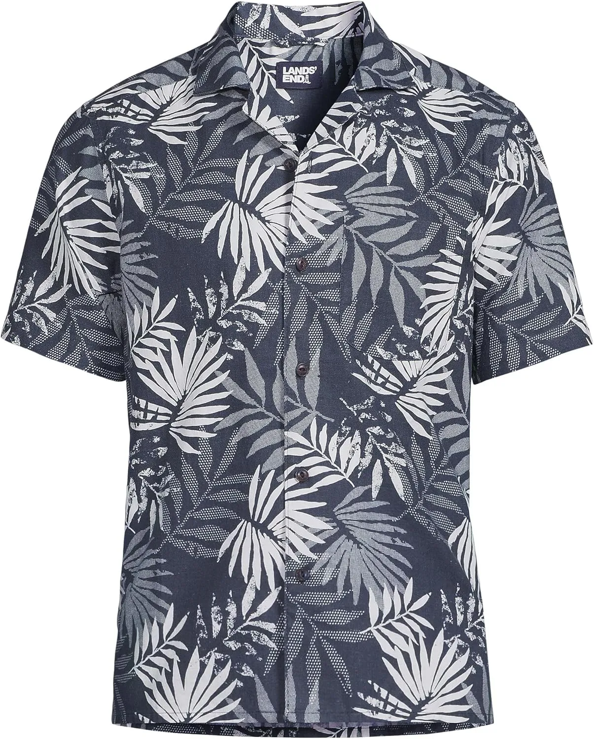 Lands' End Men's Short Sleeve Camp Collar Hawaiian Shirt