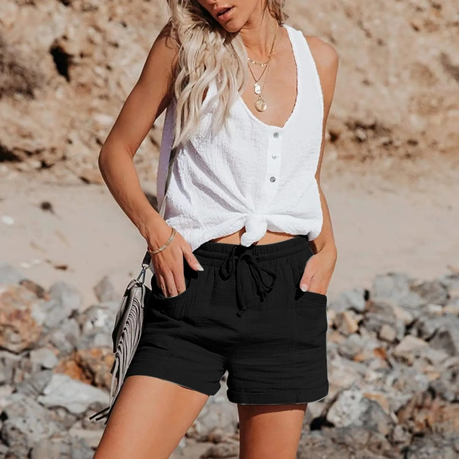 LCMTWX Golf Shorts Casual Pants High-Waist Sports Loose Shorts Casual Fashion Pants Golf Shorts Yoga Shorts for Women Women