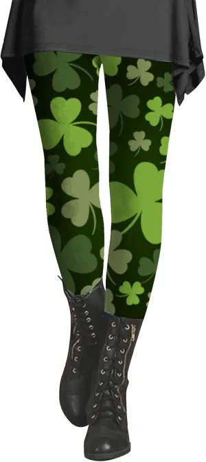 LCMTWX Womens St Patrick's Day Costume St. Patricks Day Print High Waist Yoga Pants for Women's Workout Clothes for Fold