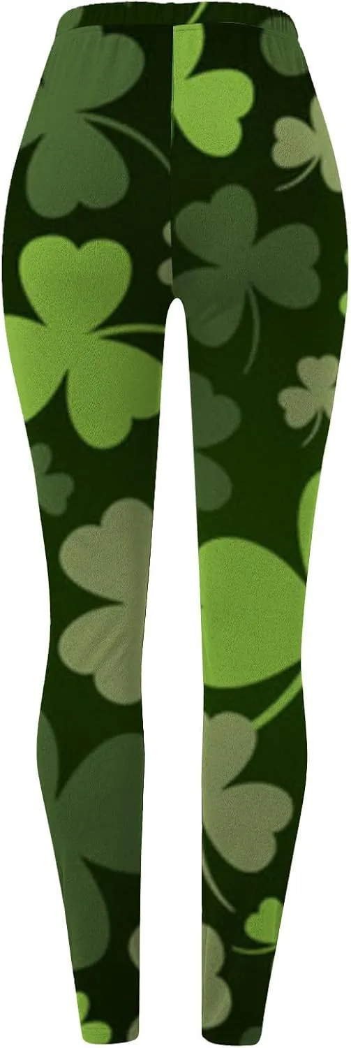 LCMTWX Womens St Patrick's Day Costume St. Patricks Day Print High Waist Yoga Pants for Women's Workout Clothes for Fold