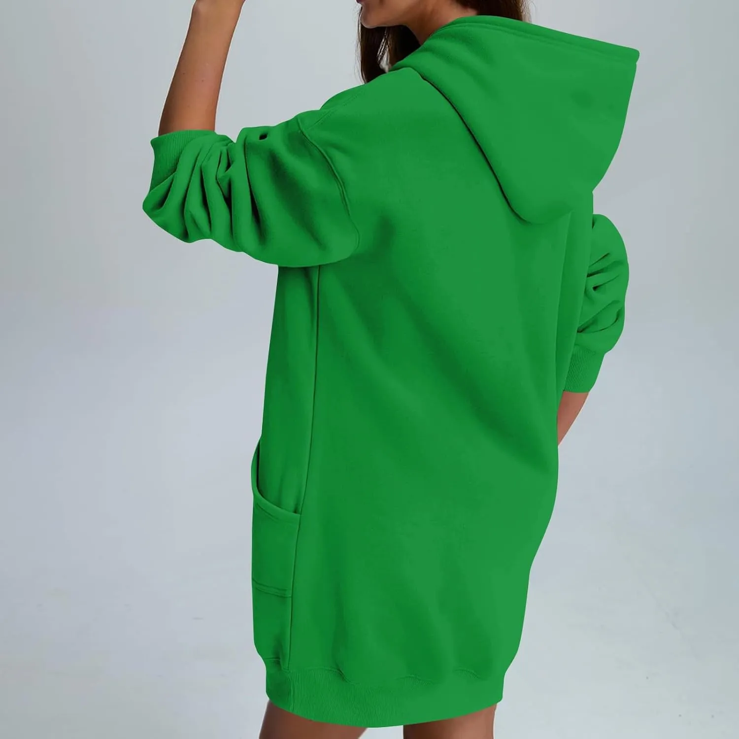 lcyhony Women's Fleece Oversized Sweatshirt Y2k Loose Comfy Hoodie Dress Winter Warm Long Sleeve Pullover Tops with Pockets