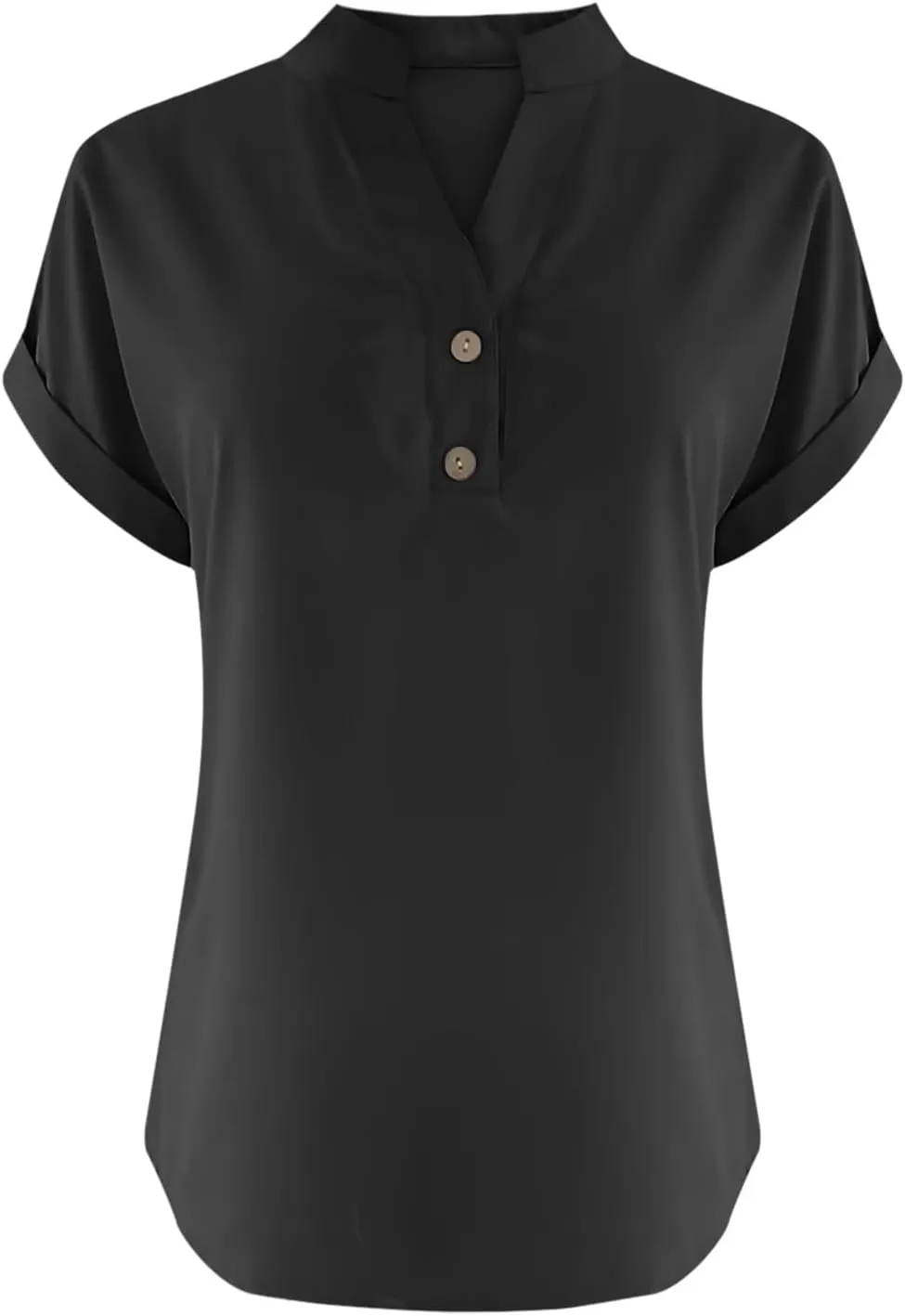 Linen Shirts for Women 2025 Summer Casual V Neck Button Down Short Sleeve Tops Trendy Comfy Business Work Blouses