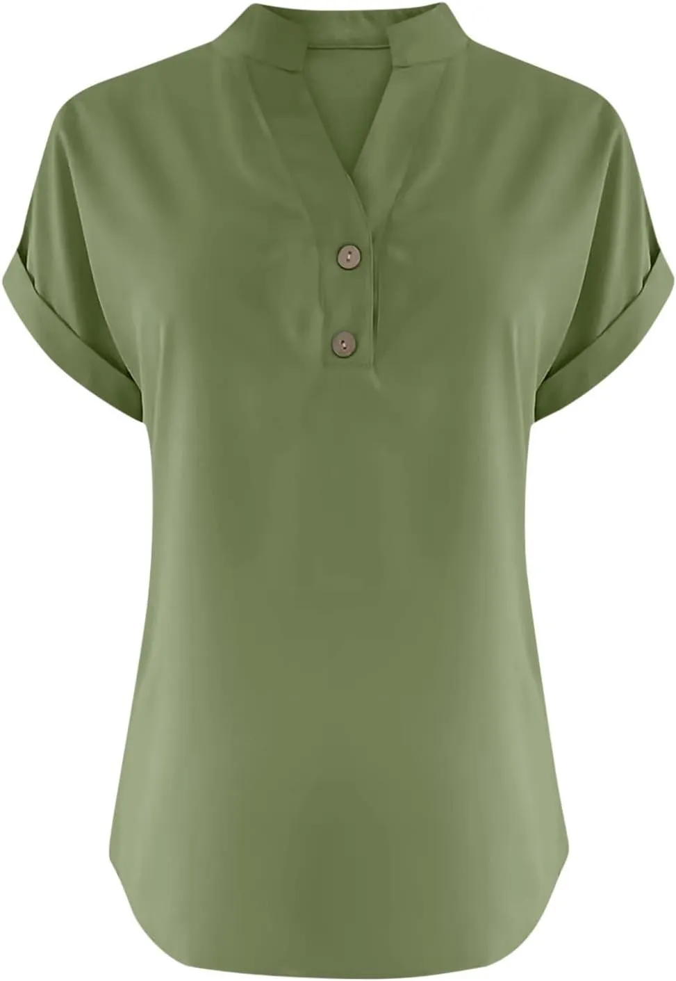Linen Shirts for Women 2025 Summer Casual V Neck Button Down Short Sleeve Tops Trendy Comfy Business Work Blouses