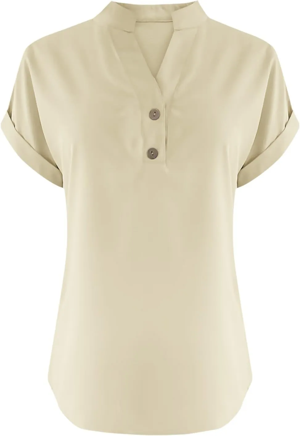 Linen Shirts for Women 2025 Summer Casual V Neck Button Down Short Sleeve Tops Trendy Comfy Business Work Blouses