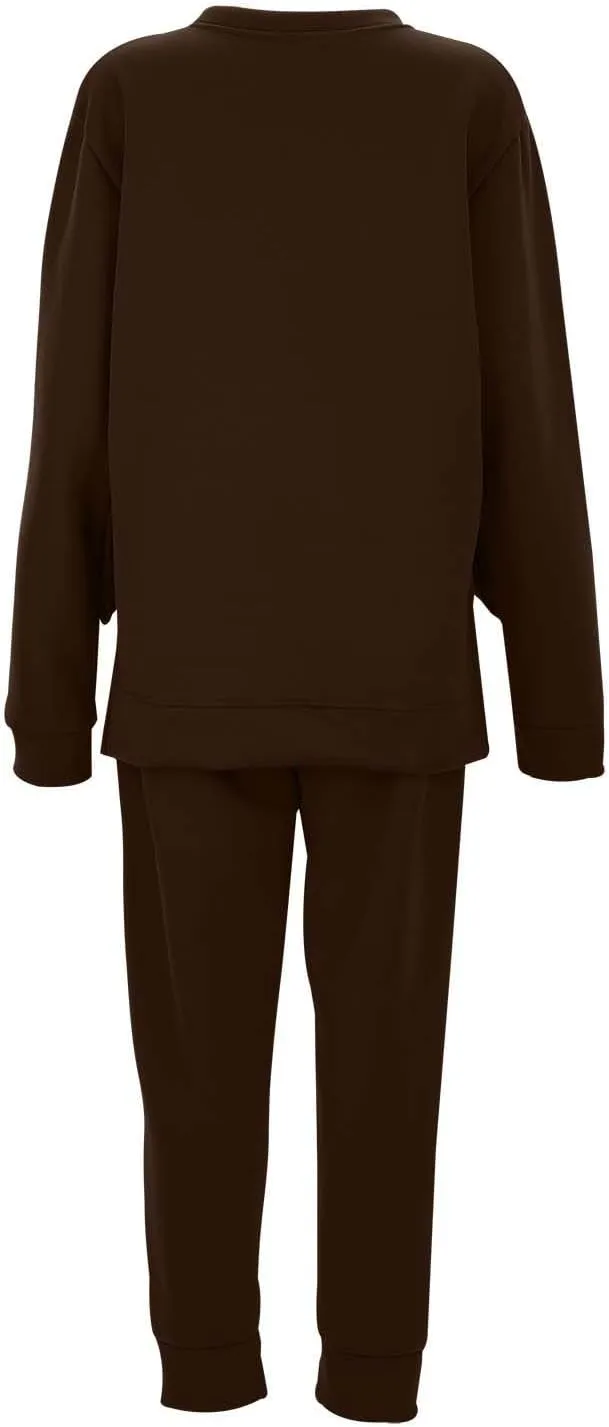 Lounge Sets for Women 2024 Long Sleeve Crewneck Athletic Trendy Hoodie Sweatshirts and Sweatpants Sweatsuit