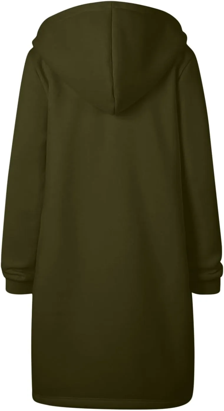 LRMQS Womens Casual Long Sweatshirt Hoodies with Pocket Drawstring Loose Jacket Coats 2023 Fashion Trendy Hoodie Clothing