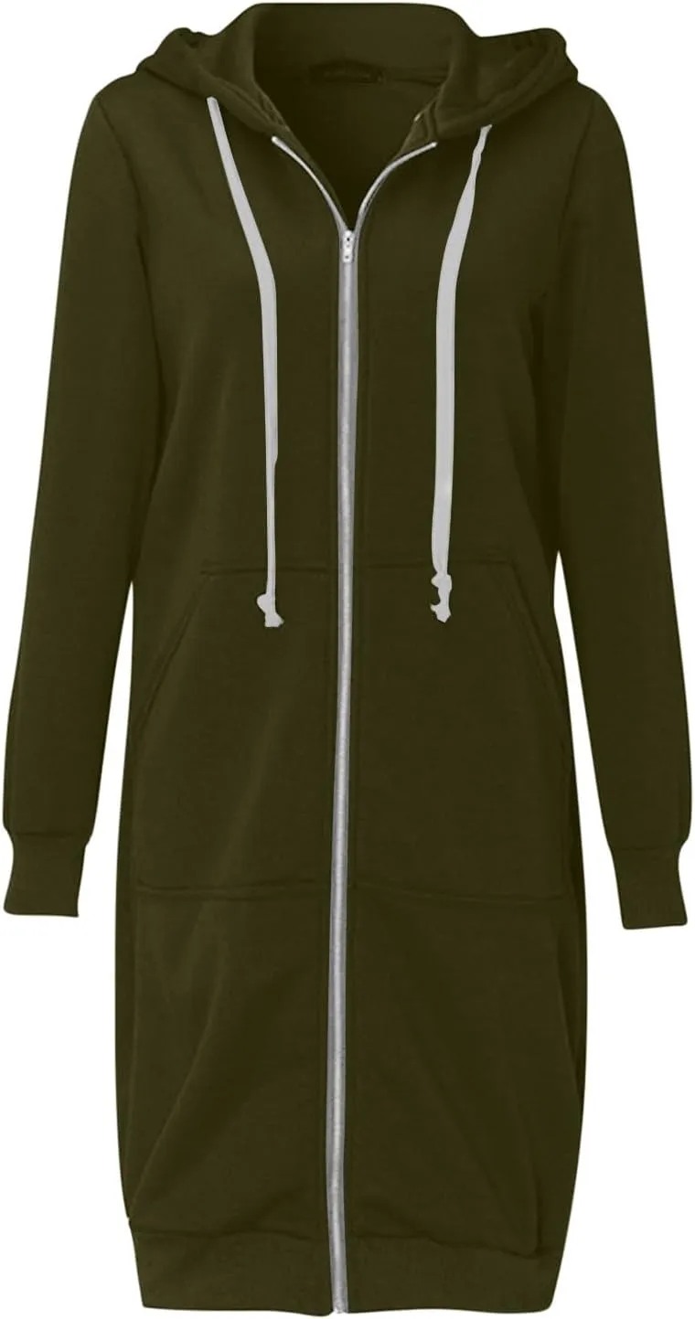 LRMQS Womens Casual Long Sweatshirt Hoodies with Pocket Drawstring Loose Jacket Coats 2023 Fashion Trendy Hoodie Clothing