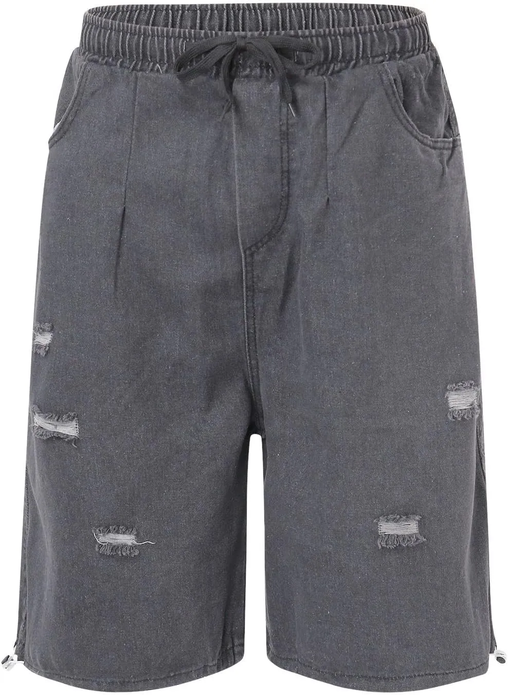 Men Baggy Jean Shorts Loose Fit Long Denim Shorts Wide Leg Hip Hop Streetwear