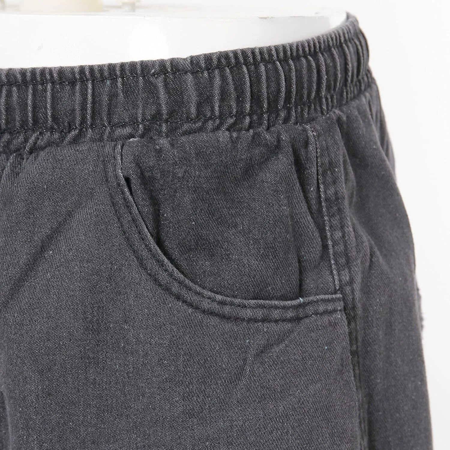 Men Baggy Jean Shorts Loose Fit Long Denim Shorts Wide Leg Hip Hop Streetwear