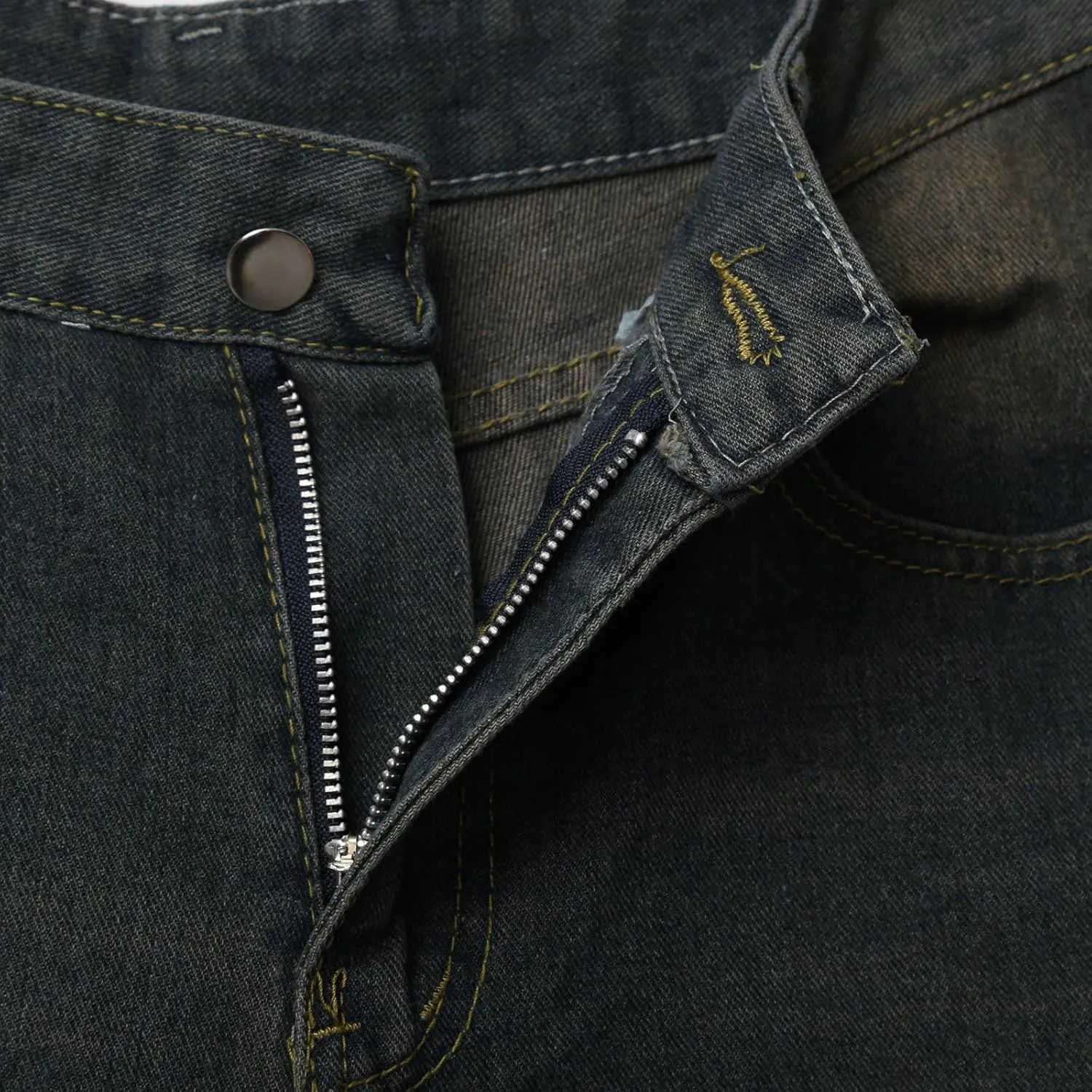 Men Baggy Jean Shorts Loose Fit Mid Denim Shorts Casual Summer Y2K Grunge Streetwear