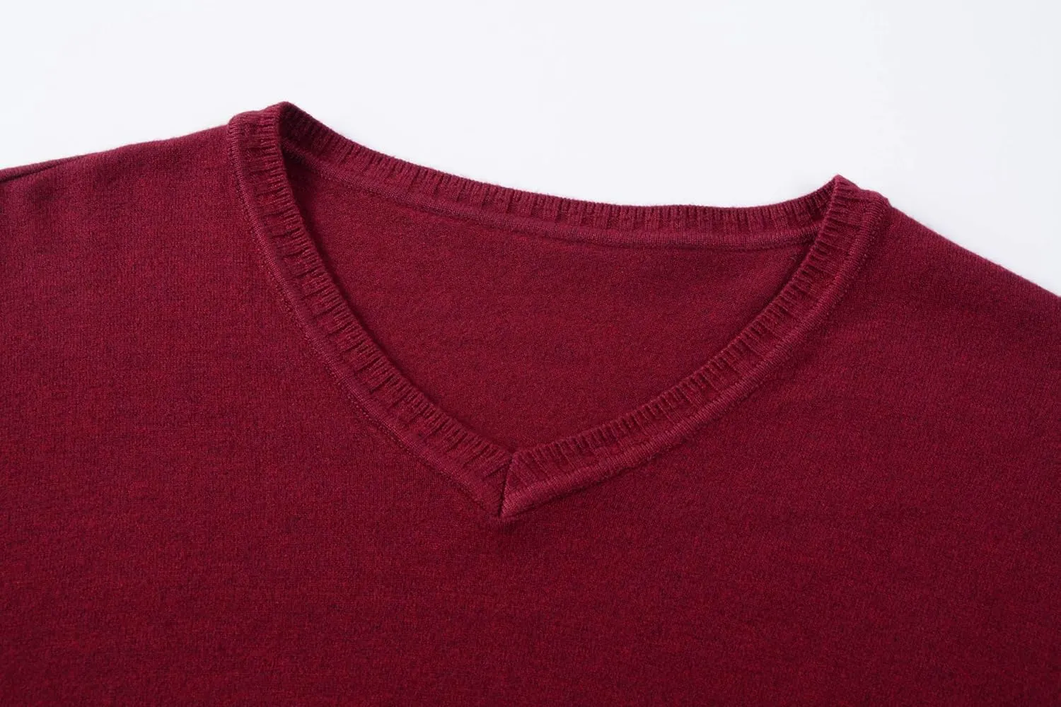 Mens Casual Basic Designed V-Neck Pullover Sweater