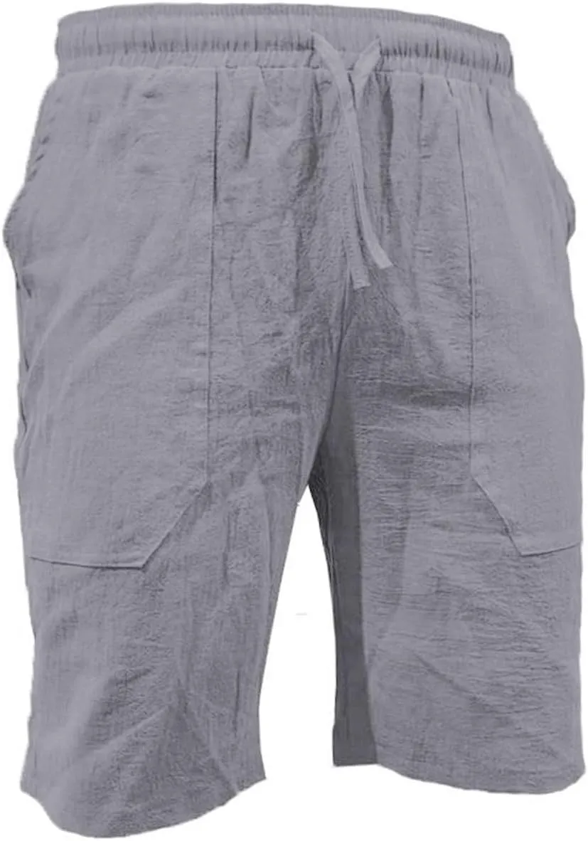 Mens Casual Drawstring Beach Shorts Lightweight Summer Yoga Golf Shorts with Pockets Trendy Resort Wear Shorts for Men