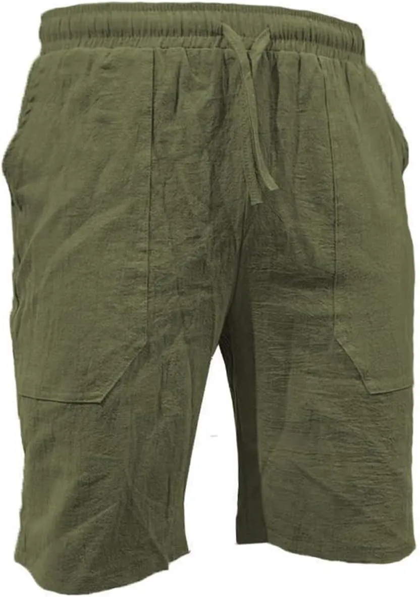 Mens Casual Drawstring Beach Shorts Lightweight Summer Yoga Golf Shorts with Pockets Trendy Resort Wear Shorts for Men