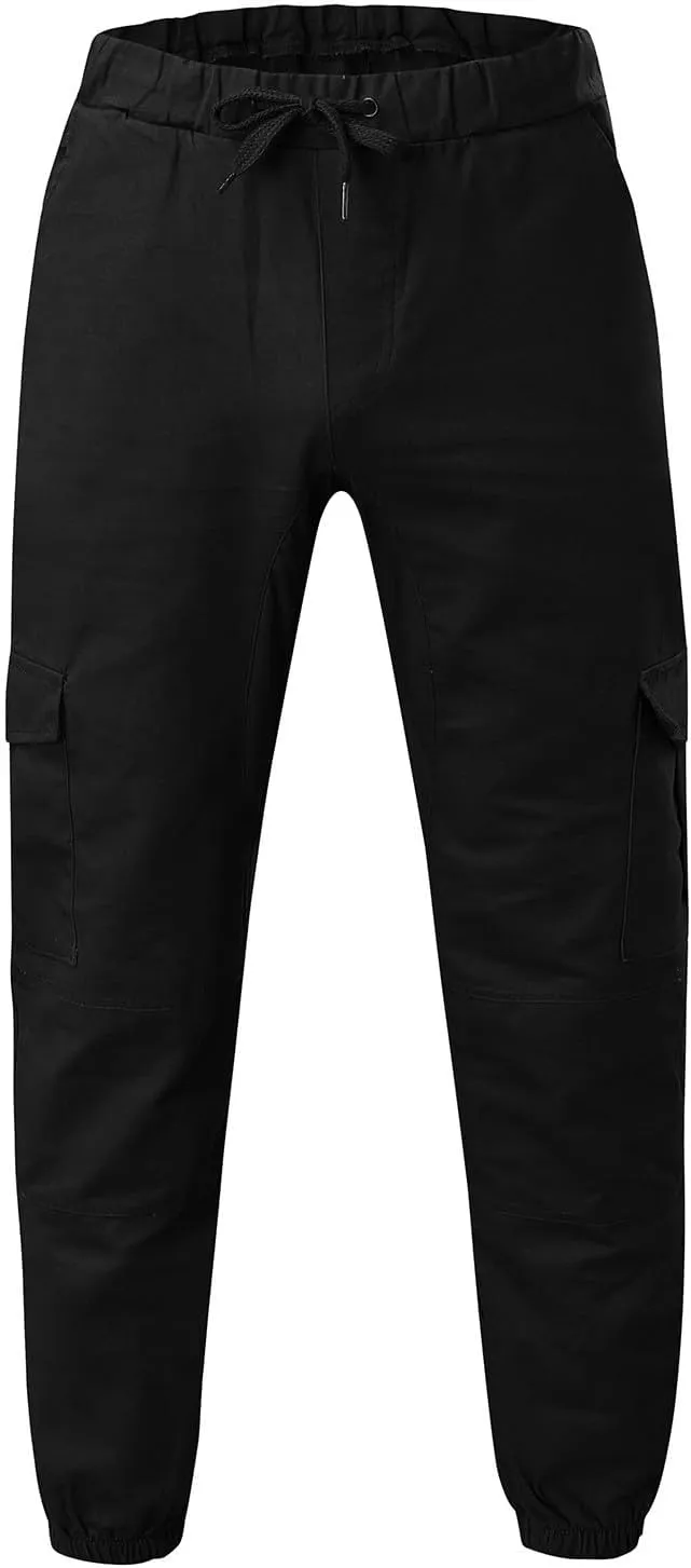 Men's Casual Solid Color Sweatpants Multi Pockets Pants Hiking Athletic Trousers Outdoor Wearing Pants with Pockets