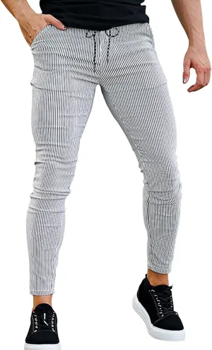 Mens Skinny Business Dress Chinos Pants Slim Fit Stretch Stripe Print Trousers for Men Flat-Front Casual Slacks for Men