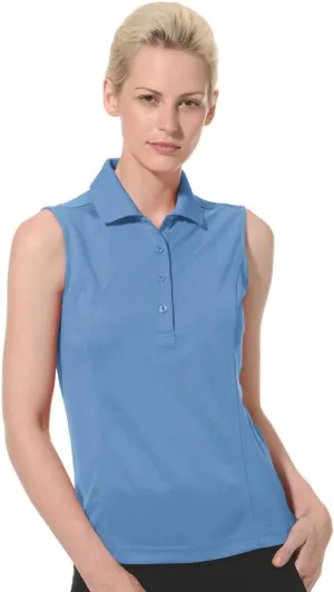Monterey Club Women's Pique Solid Sleeveless Polo Shirt #2064