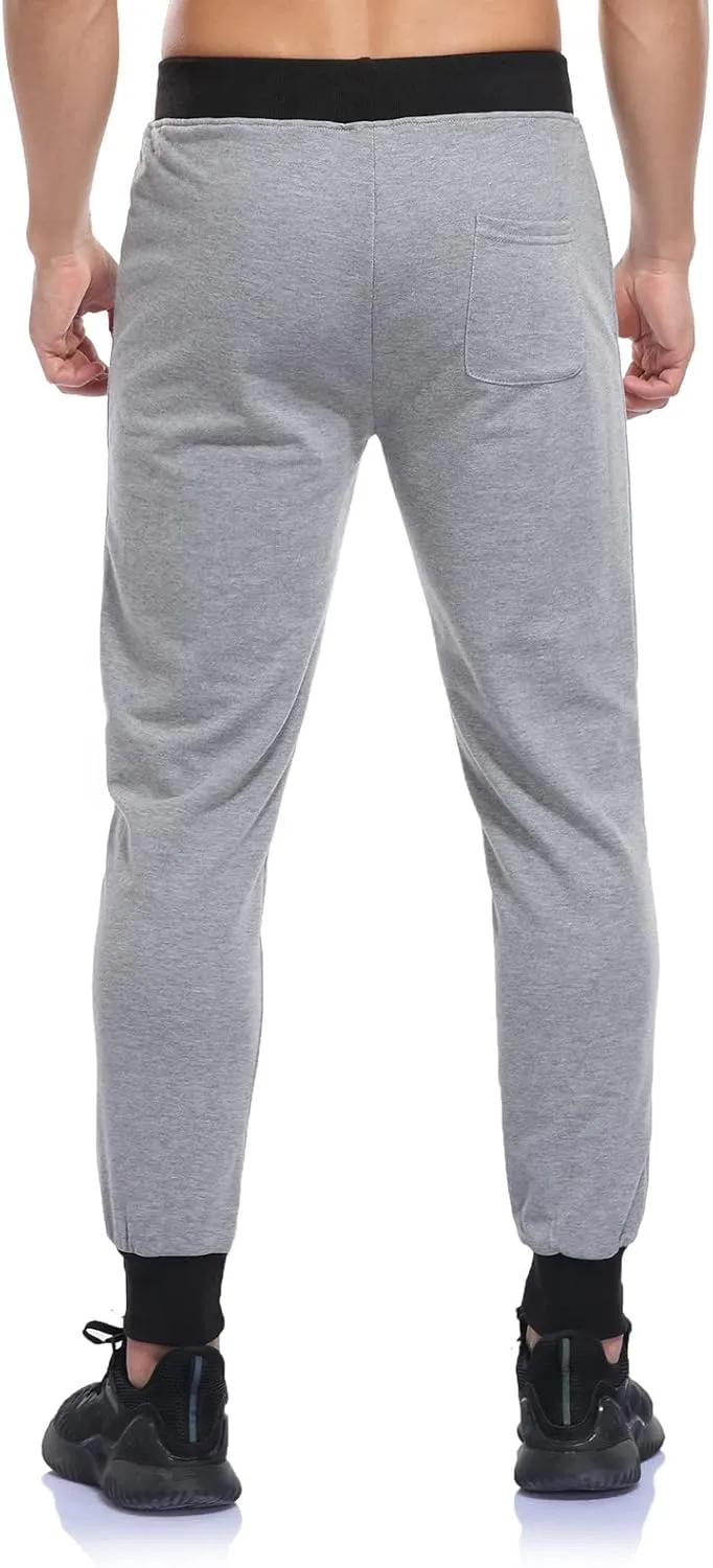 Muscularfit Lightweight Pants Men 2023 Casual Loose Lace-Up Elasticated Sport Sweatpants Regular Fit Solid Straight Legs