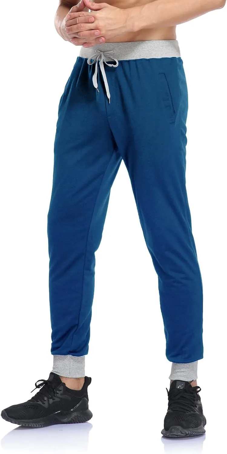 Muscularfit Lightweight Pants Men 2023 Casual Loose Lace-Up Elasticated Sport Sweatpants Regular Fit Solid Straight Legs