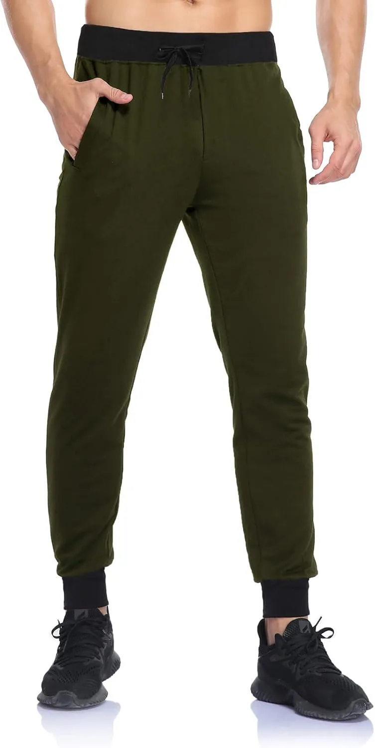 Muscularfit Lightweight Pants Men 2023 Casual Loose Lace-Up Elasticated Sport Sweatpants Regular Fit Solid Straight Legs