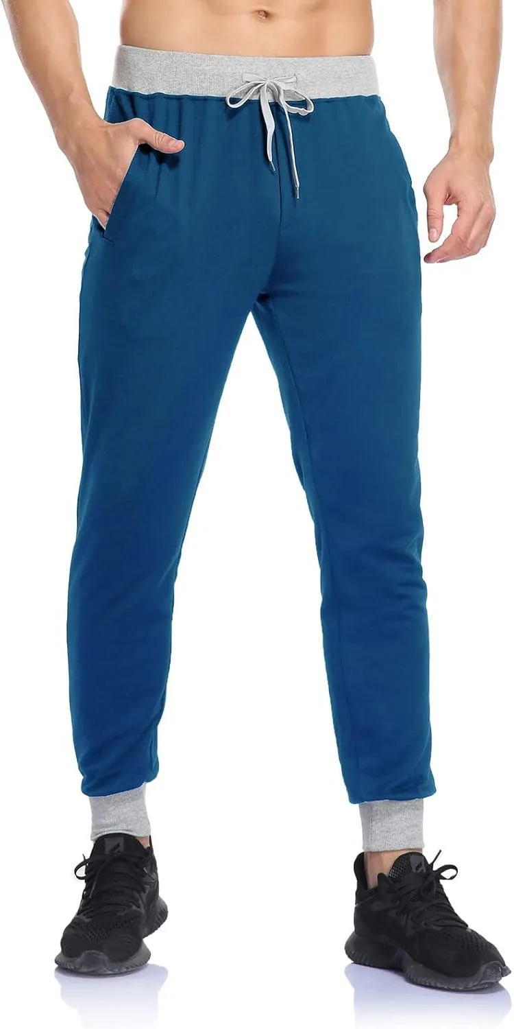 Muscularfit Lightweight Pants Men 2023 Casual Loose Lace-Up Elasticated Sport Sweatpants Regular Fit Solid Straight Legs