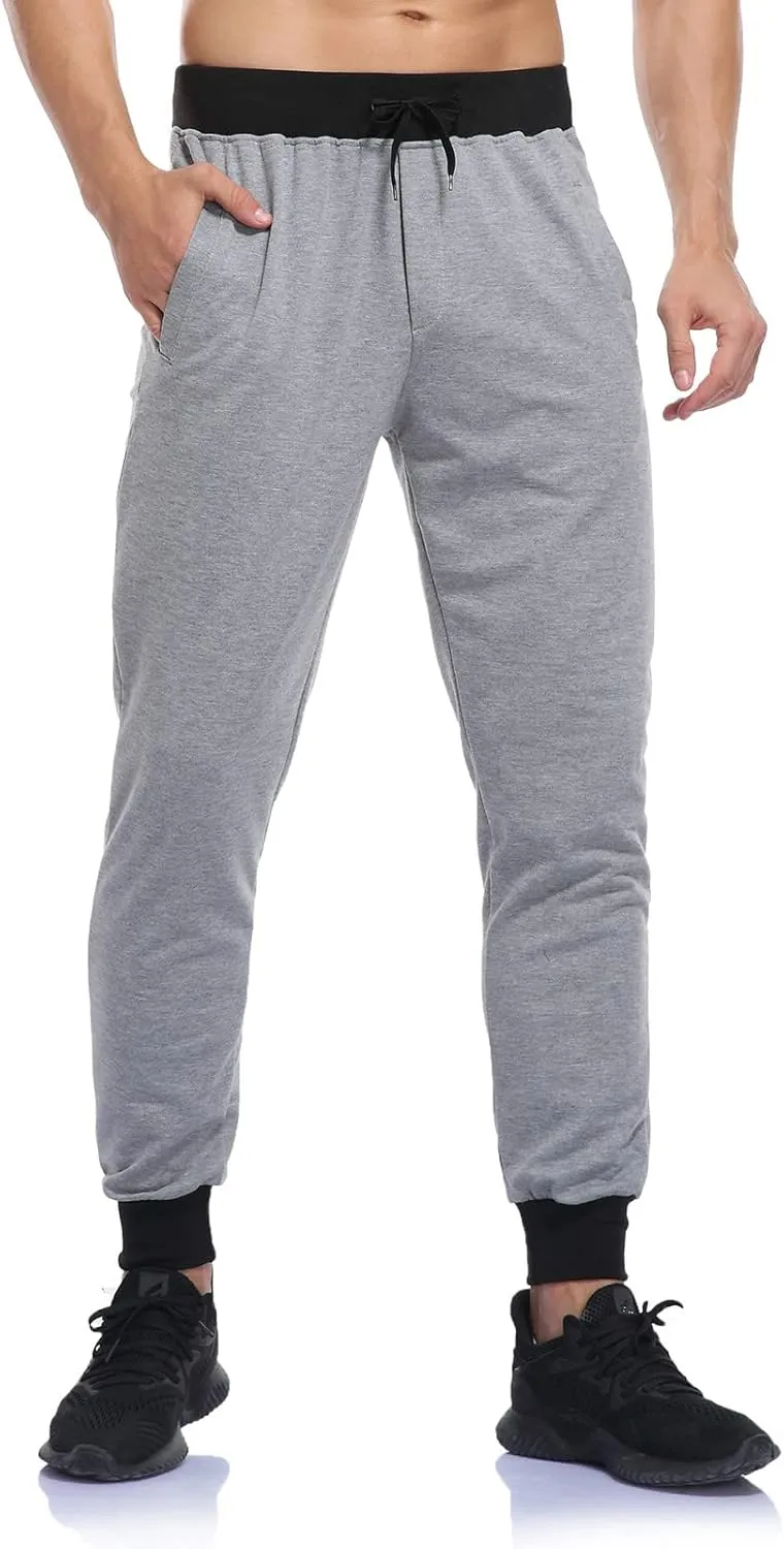 Muscularfit Lightweight Pants Men 2023 Casual Loose Lace-Up Elasticated Sport Sweatpants Regular Fit Solid Straight Legs
